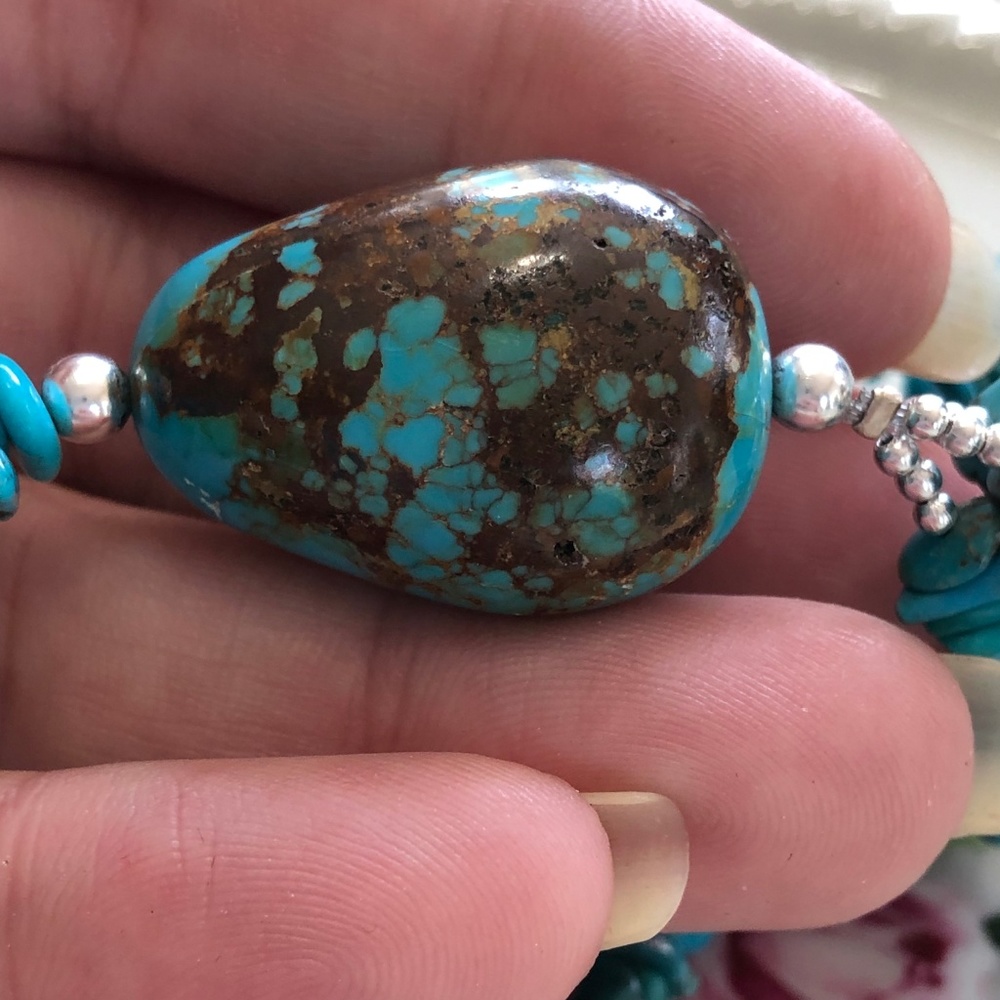 Sterling Thailand Turquoise Necklace - Picture 4 of 8